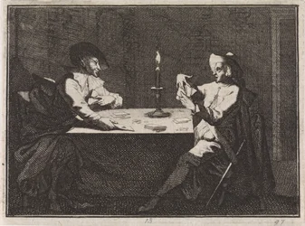 Partita a carte tra un giovane e il diavolo