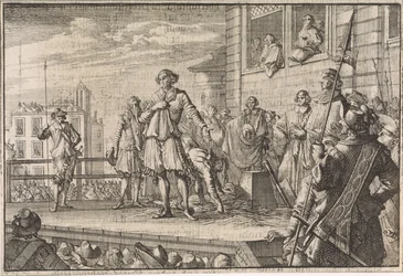 Thomas Wentworth, conte di Strafford, parla al popolo dal patibolo, 1641