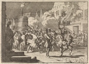 Gioia a Parigi per la falsa notizia della morte di Guglielmo III nella battaglia del Boyne, 1690