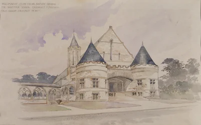 Studio preliminare per un edificio adibito ad armeria per la scuola Shattuck, Faribault, Minnesota