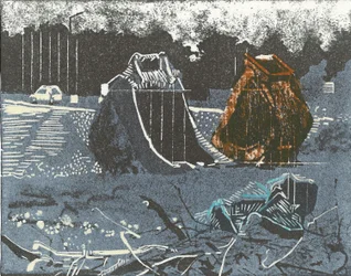Prima proprietà, 2014 (linoleografia e acquaforte)