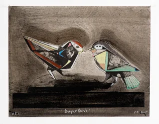 Bright Birds, 2014 (litografia mokulito con colorazione a mano)