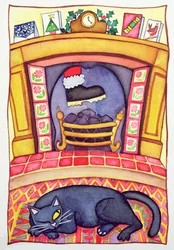 Babbo Natale che scende dal camino