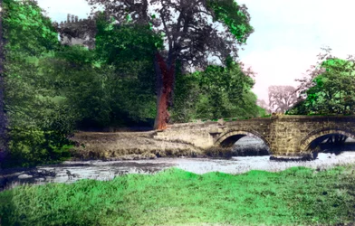 Ponte a Haddon Hall, residenza signorile, Derbyshire, 1926