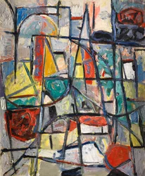 Composizione astratta, 1949 circa (olio su tela)