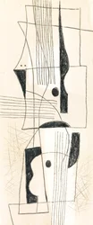 Composizione, 1950 circa (carboncino e acquerello su carta)