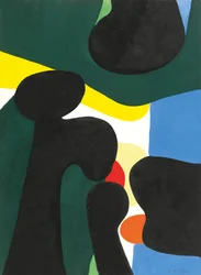 Composizione, 1950 circa (gouache su carta)