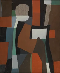 Composizione, 1955 circa (olio su tela)