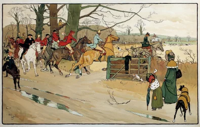 Incisione di Cecil Aldin, Inghilterra. Collezione privata