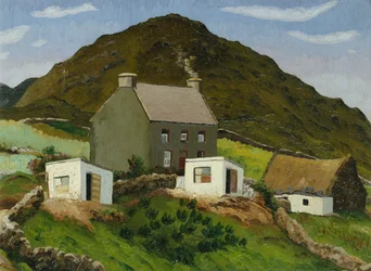 Casa sulla collina gallese, 1935 circa (olio su tela)