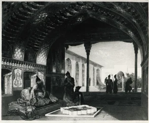 La Sala degli Specchi nel Palazzo del Sardar di Yerevan, di Celestin Francois Nanteuil (1813-1873), Armenia