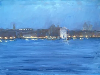 Notturno, Venezia 2025 (olio su tavola)