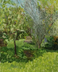 Mela cotogna e oliva (olio su tela)