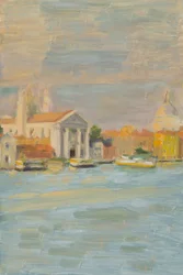 Venezia, Zattere, tardo pomeriggio (olio su tavola)