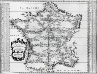 Mappa della Francia, di Giovanni Domenico Maraldi (1709-1788) e Cesar-Francois Cassini de Thury o Cassini III (1714-1784), Francia