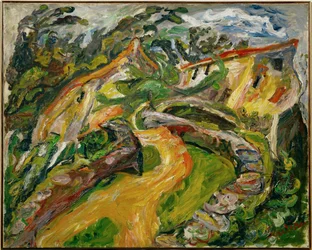 Paesaggio con strada in salita (dipinto su tela)