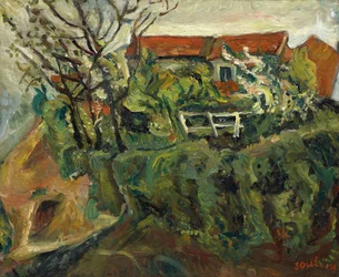 Maisons dans un paysage, ca 1918-1919