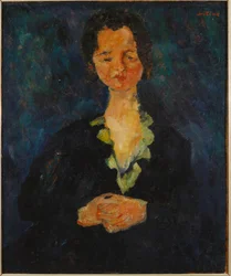 Ritratto di una donna con sfondo blu, 1927
