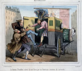 Il famoso Proudhon, rapito da uno spettacolo di curiosità americano - di Cham