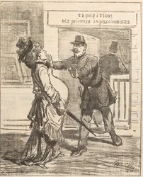 Madame, non è consigliabile entrare! Le Charivari, 16 aprile 1877