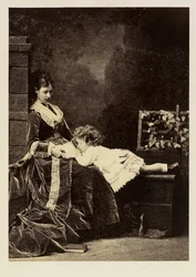 Maria Fëdorovna (Dagmar di Danimarca) (1847-1928) e suo figlio lo zarevic Nicola Aleksandrovič (Nicola II)