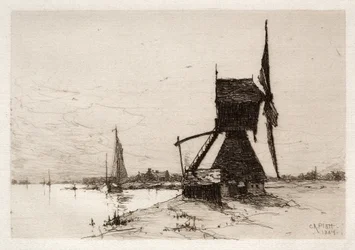 Mulino a vento lungo la costa, 1884