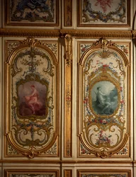 Pannello dipinto di Charles-Andre Van Loo, Chateau de Fontainebleau, Francia