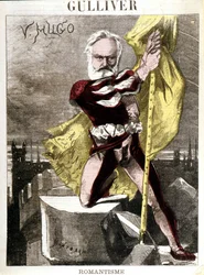 Caricatura di Victor Hugo di Georges Montbard (1841-1905). “Gulliver - Romanticismo”