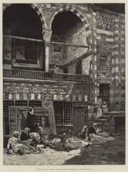 Il colera in Egitto, scena nel cortile di una casa al Cairo