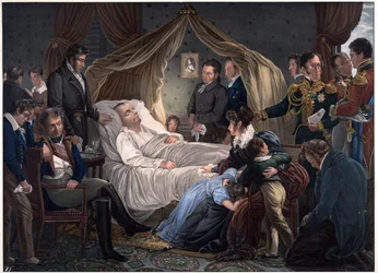 Morte di Napoleone - Steuben, Charles de (1788-1856) - 1825 - litografia, acquerello - 52,4x71,8 - collezione privata