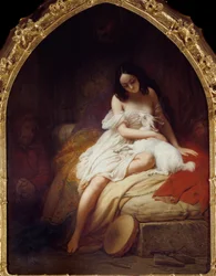 Esmeralda, raffigurazione del personaggio di „Notre-Dame de Paris“ di Victor Hugo (1802-1885), 1839, Nantes, Museo delle Belle Arti