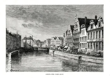 Il molo del grano, Gand, Fiandre, Belgio, 1879