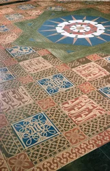 Dettaglio del pavimento della lobby nella Camera dei Lord