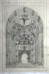 Ingresso alla Camera dei Lord, da una cartella di disegni del Nuovo Palazzo di Westminster