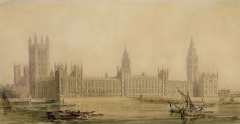 Vista prospettica delle nuove Case del Parlamento, c.1840