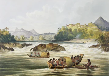 Il forte brasiliano di San Gabriele sul Rio Negro, da «Views in the Interior of Guiana», inciso da George Barnard (attivo 1832-90), pubblicato da Ackermann, 1840