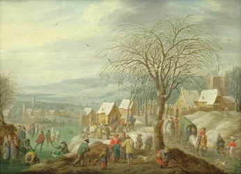 Paesaggio Invernale di un Villaggio