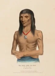 WA-BISH-KEE-PE-NAS. Il piccione bianco. Un CHIPPEWA, da Storia delle Tribù Indiane del Nord America