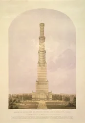 Progetto per convertire il Crystal Palace in una torre alta 1000 piedi, pub. da Ackermann und Co., 1852