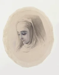 Studio della testa per Convent Thoughts, 1851