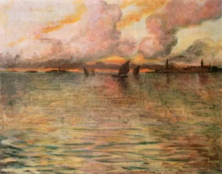 Paesaggio marino con vista lontana di Venezia, 1896