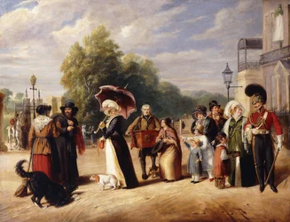 Hyde Park Corner con la residenza del Duca di Wellington