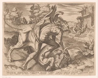Ercole doma il toro di Creta