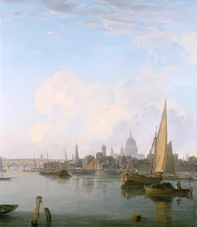 Waterloo Bridge e il lungomare di Lambeth dalle scale di Westminster