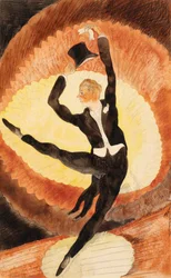 Nel vaudeville: ballerino acrobatico con cilindro