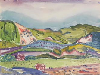 Montagna con casa rossa, c.1913