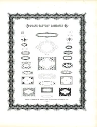 Collezione di cornici e bordi decorativi (stampa)
