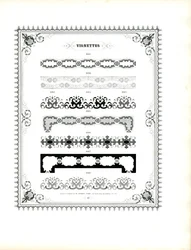 Motivi decorativi a catena e bordi ornamentali (stampa)