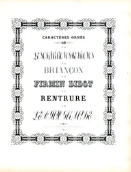 Caratteri tipografici decorativi con cornice ornamentale modulare (stampa)