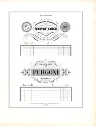 Elegante carta intestata per orologiaio e farmacia (stampa)